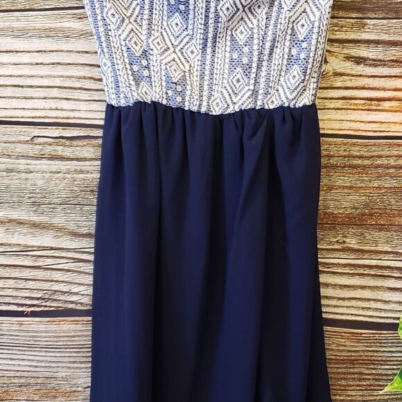 Xhilaration strapless dress blue/white - Picture 3 of 7